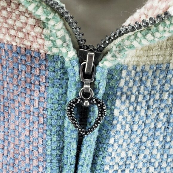 Alfred Dunner Checked Full Zip Petite Tweed Shirt Jacket Shacket Womens Size 16P - Picture 3 of 7